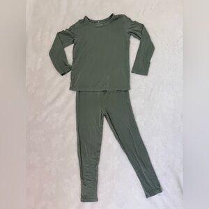 Posh Peanut Olive Green Long Sleeve Pajama Set